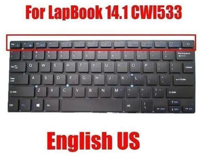 Main image of US English Laptop Replacement Keyboard for Chuwi LapBook 14.1 CWI533, Black Notebook Internal Keyboard Repair Spare Part