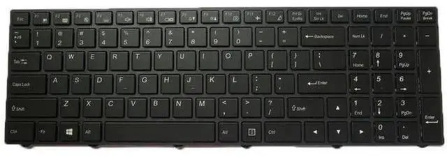 Main image of US English Backlit Laptop Replacement Keyboard for CLEVO N250, PN CVM15F23USJ430A 6-80-N7500-012-1HA, Notebook Internal Backlight Keyboard Repair Spare Part