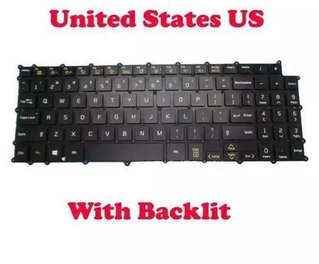 Alt view image 2 of 3 - US Backlit Laptop Replacement Keyboard for LG Gram 15Z990 15ZB990 15ZD990 17Z990 17ZB990 17ZD990, Notebook Internal Backlight Keyboard Repair Spare Part