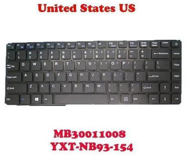 Main image of US English Laptop Replacement Keyboard for Toposh T14, PN MB30011008 YXT-NB93-154 YXT-NB92-22 DK300V, Notebook Internal Keyboard Repair Spare Part