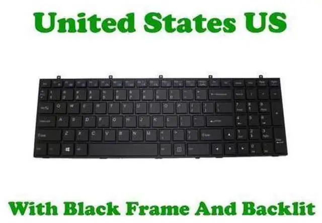 Main image of US English Backlit Laptop Replacement Keyboard for CLEVO W350 W370ET W370SK W370SS W370SSQ W370ST, Notebook Internal Backlight Keyboard Repair Spare Part