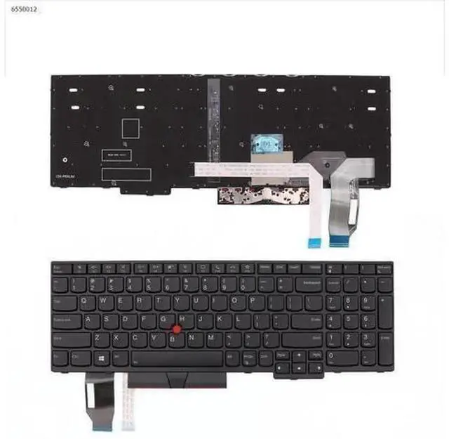 Main image of US Backlit Laptop Replacement Keyboard for ThinkPad T15, Black Frame Black Keys With TrackPoint Stick, Notebook Internal Keyboard Repair Spare Part