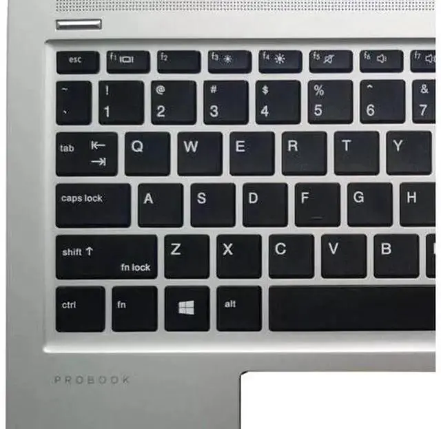 Alt view image 2 of 5 - Top Palmrest Assembly with Non-Backlit US Keyboard for HP ProBook 440 G6 445 G6 445 G7, Part Number L44589-001, Complete Upper Case Cover Notebook Repair Replacement Spare Part