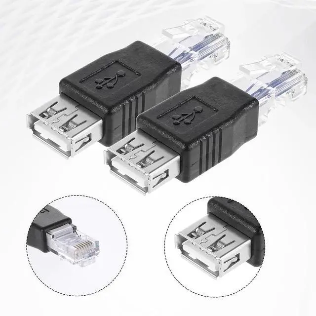 Alt view image 3 of 7 - AJMRTC 2 PCS USB to RJ45 Ethernet Adapter, USB Female to RJ45 Network Converter, USB Ethernet Adapter for Network Cameras, ADSL Modems and Network Printers