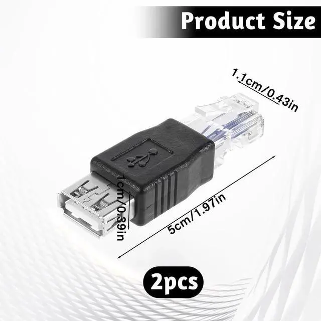 Alt view image 6 of 7 - AJMRTC 2 PCS USB to RJ45 Ethernet Adapter, USB Female to RJ45 Network Converter, USB Ethernet Adapter for Network Cameras, ADSL Modems and Network Printers