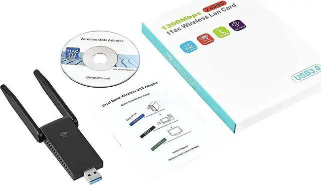 Alt view image 3 of 7 - AJMRTC AC1300 USB 3.0 WiFi Adapter, 802.11ac Dual Band 2.4GHz & 5GHz Wireless Network Dongle with MU-MIMO, WiFi Adapter for Desktop PC, Laptop, Windows System