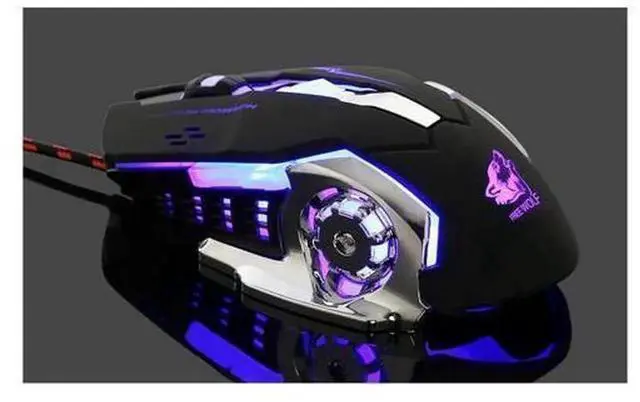 Alt view image 4 of 6 - AJMRTC USB Wired Mechanical Gaming Mouse, 6 Buttons, 4000 DPI Adjustable, 4 Color LED Backlit Optical Gaming Mice for PC and Laptop Professional Gamers