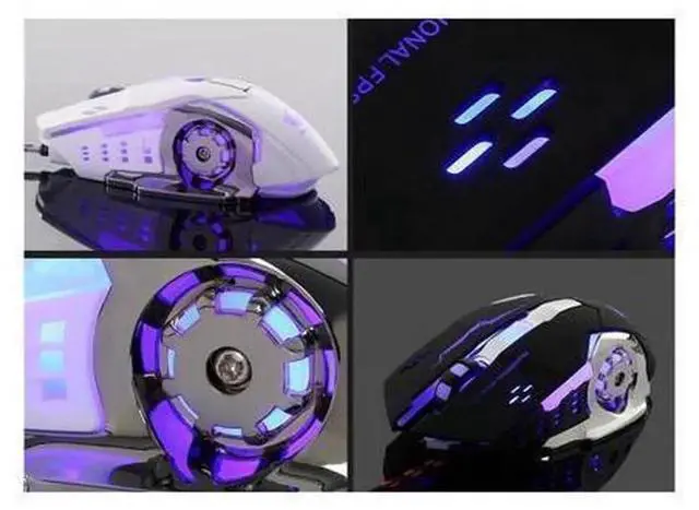 Alt view image 3 of 6 - AJMRTC USB Wired Mechanical Gaming Mouse, 6 Buttons, 4000 DPI Adjustable, 4 Color LED Backlit Optical Gaming Mice for PC and Laptop Professional Gamers