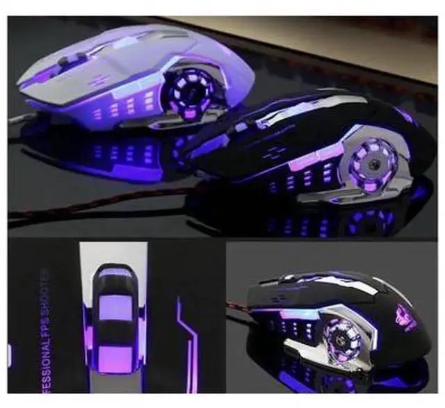 Alt view image 6 of 6 - AJMRTC USB Wired Mechanical Gaming Mouse, 6 Buttons, 4000 DPI Adjustable, 4 Color LED Backlit Optical Gaming Mice for PC and Laptop Professional Gamers