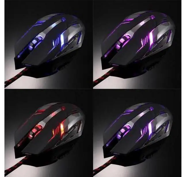 Alt view image 6 of 7 - AJMRTC Black Wired Gaming Mouse, Ergonomic Gaming Mice with 4 Color Backlight, Programmable Adjustable Up to 3200 DPI, USB Wired Mouse for Windows PC Gamers
