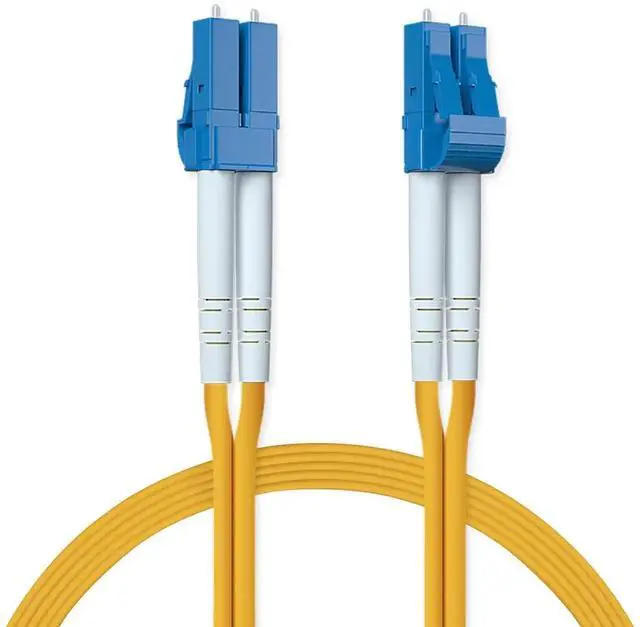 Main image of AJMRTC 5 Meters Yellow OS2 LC to LC Duplex Single Mode Fiber Patch Cable, LSZH 9/125m Fiber Optic Jumper Cord, Supports Gigabit & 10Gb Network Transmission