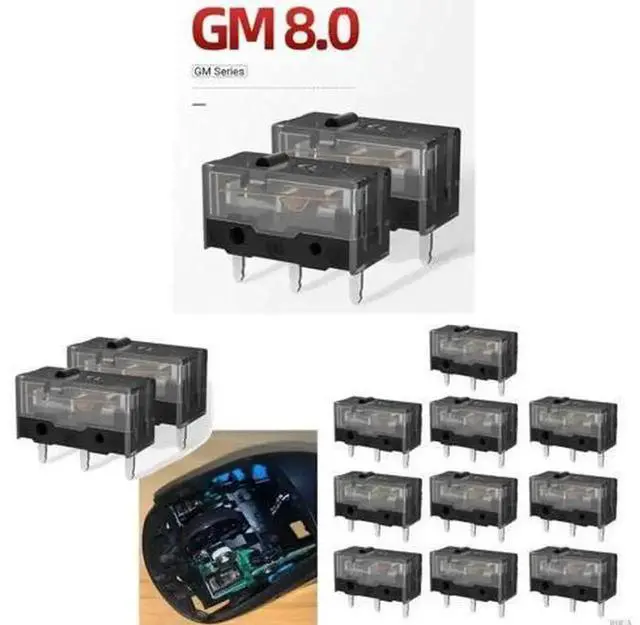 Main image of AJMRTC 10PCS Kailh Mouse Micro Switch Compatible with GM 8.0, Replacement Micro Switches for Gaming Mouse Repair