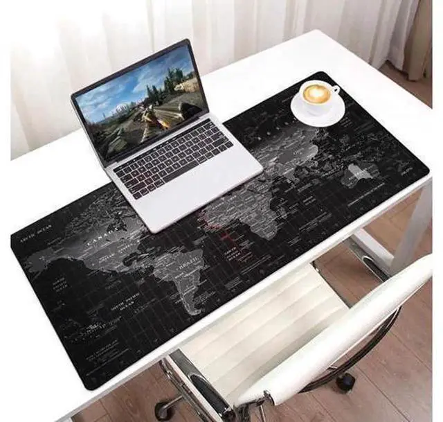 Alt view image 7 of 7 - AJMRTC X-Large World Map Extended Gaming Mouse Pad Mat, 800×300×2mm, Smooth Surface, Stitched Edges & Non-Slip Rubber Base Gaming Mouse Mat for PC Gaming & Office
