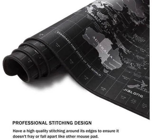 Alt view image 3 of 7 - AJMRTC XL Extended World Map Gaming Mouse Pad, Extra Large Gaming Mouse Mat 31.50 × 11.81 × 0.08 Inch, Smooth Surface, Non-Slip Rubber Base & Stitched Edges for Gaming and Office Desk