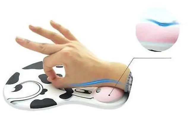 Alt view image 4 of 4 - AJMRTC Cow Pattern Memory Foam Mouse Pad with Wrist Support, Ergonomic Non-Slip Mouse Mat, Comfort Wrist Rest Mouse Pad for Office and Gaming