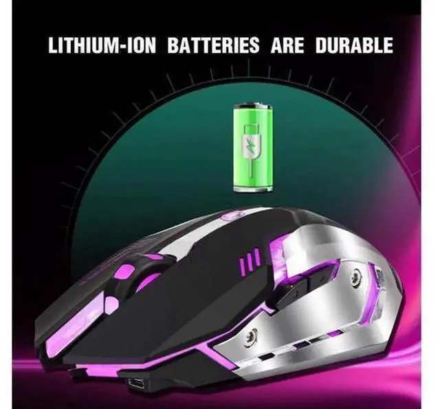 Alt view image 4 of 7 - AJMRTC Black M10 Wireless Gaming Mouse, Built-in 600mAh Rechargeable Lithium Battery, Wireless Gaming Mice for Laptop, Notebook and Desktop Computers