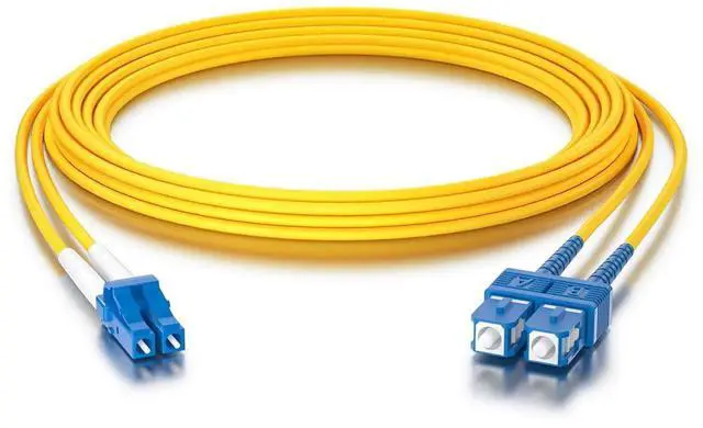 Alt view image 3 of 5 - AJMRTC 2M Yellow OS2 Single Mode Duplex Fiber Patch Cable, SC to LC Fiber Optic Jumper Cord, LSZH 9/125m, Supports Gigabit & 10Gb Transmission for Network Equipment