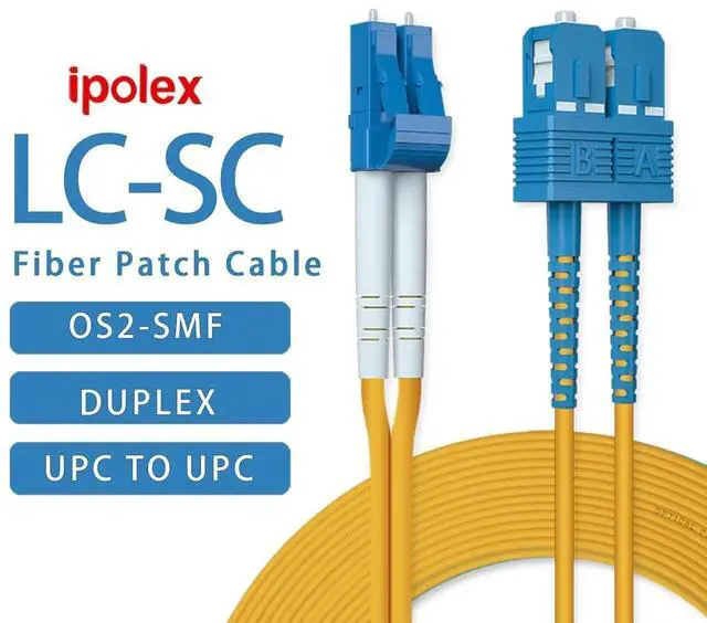 Alt view image 4 of 5 - AJMRTC 2M Yellow OS2 Single Mode Duplex Fiber Patch Cable, SC to LC Fiber Optic Jumper Cord, LSZH 9/125m, Supports Gigabit & 10Gb Transmission for Network Equipment