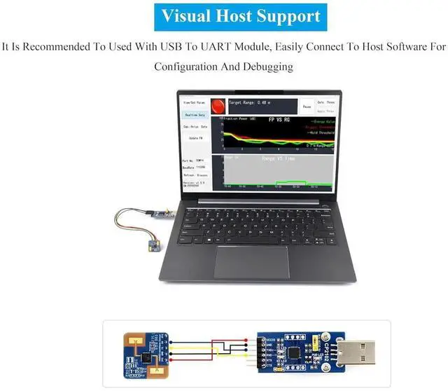 Alt view image 6 of 7 - AJMRTC 24GHz mmWave Radar Human Micro-Motion Detection Sensor Module Based on S3KM1110, FMCW Technology, Compatible with Raspberry Pi, Pi Pico, Jetson Nano and ESP32