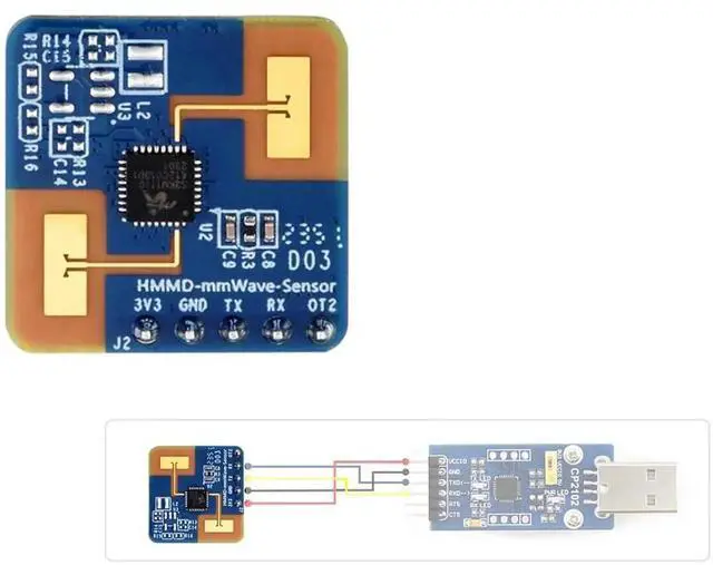 Main image of AJMRTC 24GHz mmWave Radar Human Micro-Motion Detection Sensor Module Based on S3KM1110, FMCW Technology, Compatible with Raspberry Pi, Pi Pico, Jetson Nano and ESP32