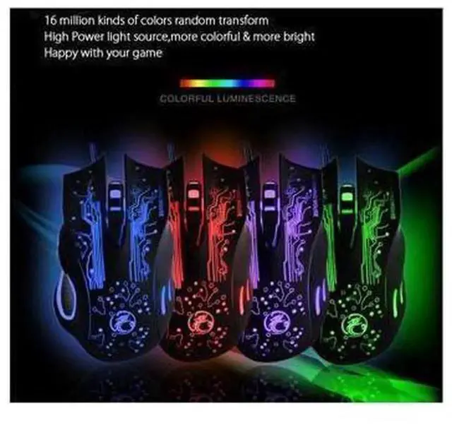 Alt view image 2 of 5 - AJMRTC X9 Professional Wired Optical Gaming Mouse, 6 Programmable Buttons, Adjustable 2400 DPI, LED Light USB Wired Gaming Mice for Notebook, Laptop, Desktop PC and Gamers