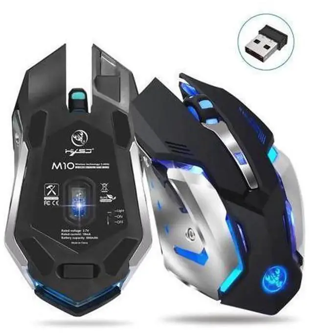 Main image of AJMRTC Black M10 Wireless Gaming Mouse, Built-in 600mAh Rechargeable Lithium Battery, Wireless Gaming Mice for Laptops, Notebooks and Desktop Computers