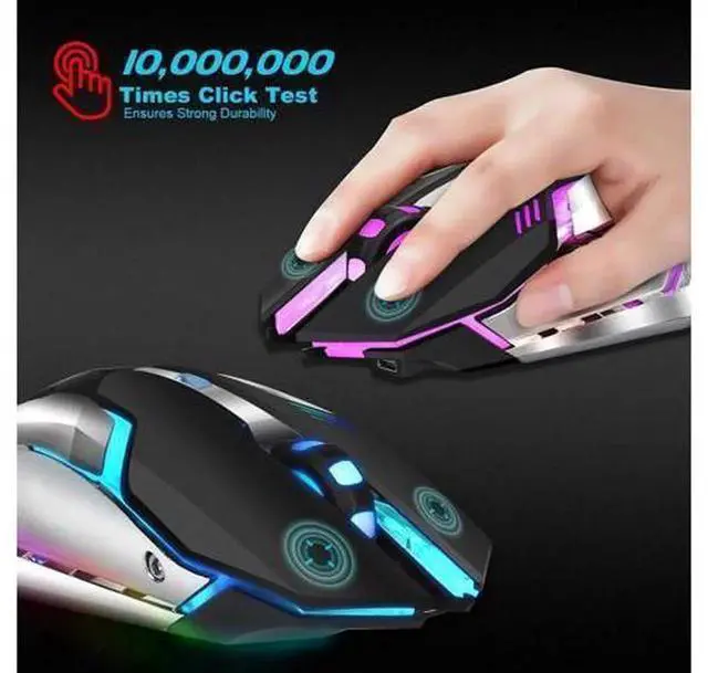 Alt view image 2 of 7 - AJMRTC Black M10 Wireless Gaming Mouse, Built-in 600mAh Rechargeable Lithium Battery, Wireless Gaming Mice for Laptops, Notebooks and Desktop Computers