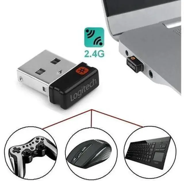 Alt view image 2 of 4 - AJMRTC Unifying USB Wireless Dongle Receiver, USB Unifying Adapter for Wireless Mouse & Keyboard, Supports Up to 6 Devices, Compatible with MX, M905, M510, M505, M950 Peripherals
