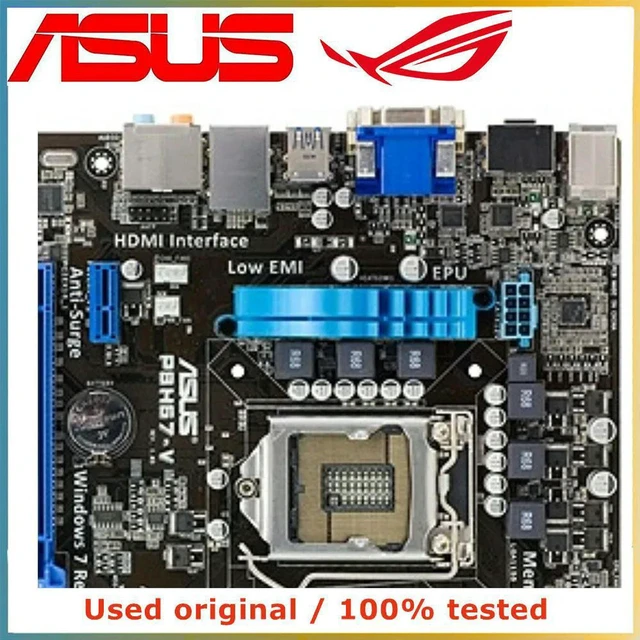 Alt view image 3 of 4 - ASUS P8H67-V Desktop Motherboard LGA1155 Intel H67 Chipset, 4×DDR3 Slots Max 32GB, SATA III Ports, PCIe 2.0 x16 Slot, ATX Mainboard For 2nd Gen Core i3/i5/i7 CPU, Fully Tested Replacement Board