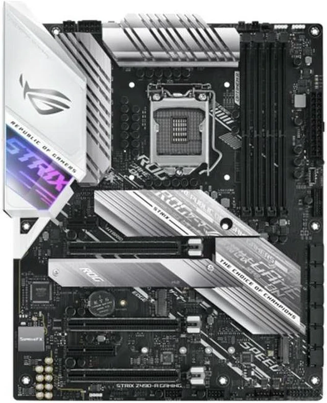 Alt view image 2 of 4 - ASUS ROG STRIX Z490-A GAMING ATX Gaming Motherboard, LGA1200 Socket for 10th Gen Intel CPU, Z490 Chipset, 4×DDR4 Slots Max 128GB, SATA 6Gb/s, Dual M.2, PCIe 3.0 x16, 2.5G LAN, Aura Sync RGB, Fully Tes