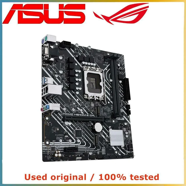 Alt view image 4 of 4 - ASUS PRIME H610M-E D4 mATX Desktop Motherboard, Intel H610 Chipset LGA1700 Socket, 2×DDR4 Slots Max 64GB, PCIe 4.0 x16, Dual M.2 NVMe Slots, SATA 6Gb/s, Realtek 1G LAN, Fan Xpert 2+, 5X Protection III