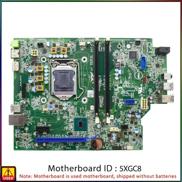 Main image of Dell OptiPlex 3040 SFF Desktop Motherboard PN 9N86R / 5XGC8, LGA1151 Socket, DDR3L Low Voltage Memory, H110 Chipset, SATA III, Onboard Video, Gigabit LAN & HD Audio, 100% Fully Tested Working OEM Repl