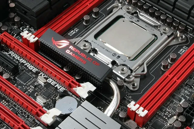 Alt view image 3 of 4 - X79 ATX Motherboard ROG RAMPAGE IV GENE Kit, LGA2011 Mainboard with Core i7 CPU & 64GB DDR3 RAM, 3×PCI-E 3.0 X16, USB3.0 SATA3, Fully Tested Working Board for PC Gaming & Workstation Upgrade