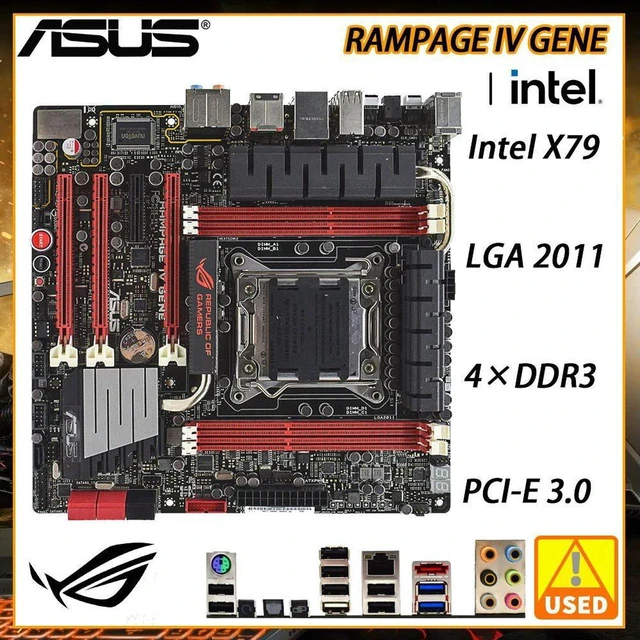 Main image of X79 ATX Motherboard ROG RAMPAGE IV GENE Kit, LGA2011 Mainboard with Core i7 CPU & 64GB DDR3 RAM, 3×PCI-E 3.0 X16, USB3.0 SATA3, Fully Tested Working Board for PC Gaming & Workstation Upgrade