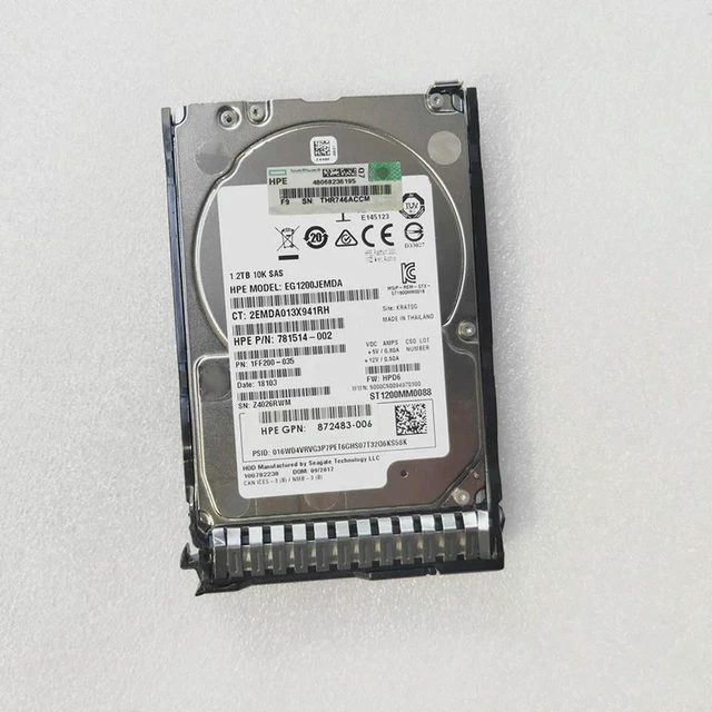Alt view image 4 of 4 - 1.2TB 2.5" SAS 12Gb/s 10000RPM 64MB Cache Internal Server Hard Drive for G8 G9 G10, Part Number 872479-B21, SFF Enterprise HDD, Storage Disk for Rack Server, Data Center Storage Replacement & Upgrade