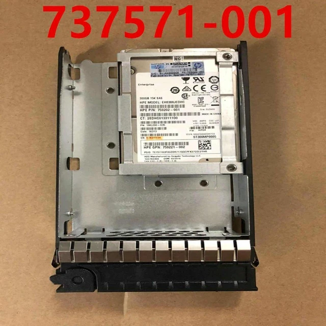 Alt view image 2 of 2 - 300GB 2.5" SAS 15000RPM 32MB Cache Internal Server Hard Drive, Part Number 737390-B21, SFF Enterprise HDD, Storage Disk for Rack Server, Data Center Storage Repair & Upgrade