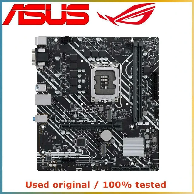 Alt view image 2 of 4 - PRIME H610M-E D4 Micro ATX Desktop Motherboard, Intel H610 Chipset LGA1700 Socket DDR4 Up to 64GB, M.2 NVMe PCIe4.0 & PCI-E X16 Slot, Replacement Mainboard for 12th/13th Gen Intel CPU PC Build & Hardw