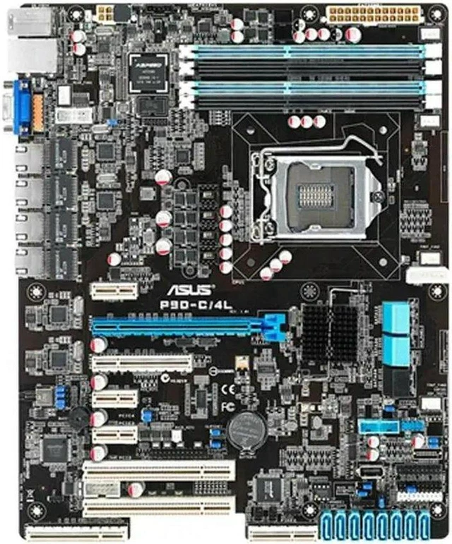 Main image of P9D-C/4L ATX Server Motherboard, LGA1150 Socket Intel C224 Chipset DDR3 Up to 32GB, Supports Core i3 & Xeon E3-1200 v3 CPUs, PCI-E X16 SATA3 USB3.0, Replacement Mainboard for NAS & Server Build Hardwa