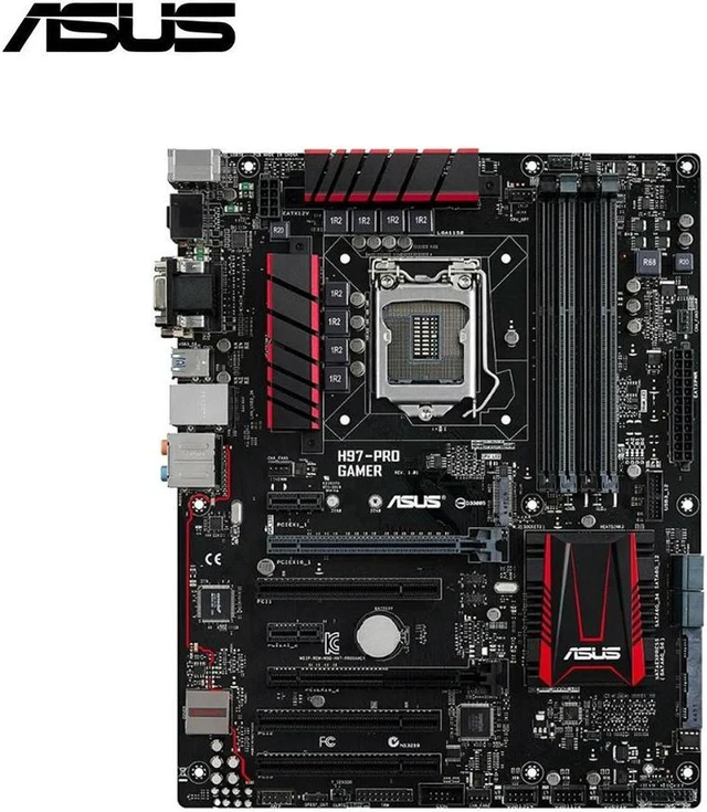 Alt view image 4 of 4 - H97 PRO GAMER ATX Desktop Motherboard, Intel H97 Chipset LGA1150 Socket, 4 DDR3 RAM Slots Max 32GB, Supports 4th Gen Core i3 i5 i7 CPUs, PCIe & SATA Interfaces, Fully Tested Mainboard for PC Build & H