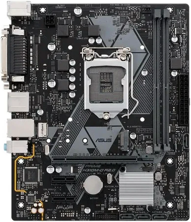 Alt view image 4 of 4 - PRIME H310M-D R2.0 Micro ATX Desktop Motherboard, Intel H310 Chipset LGA1151 Socket DDR4 2666MHz, With LED Lighting Effects, Supports M.2 HDMI SATA 6Gbps, Fully Tested Mainboard for 8th/9th Gen Intel