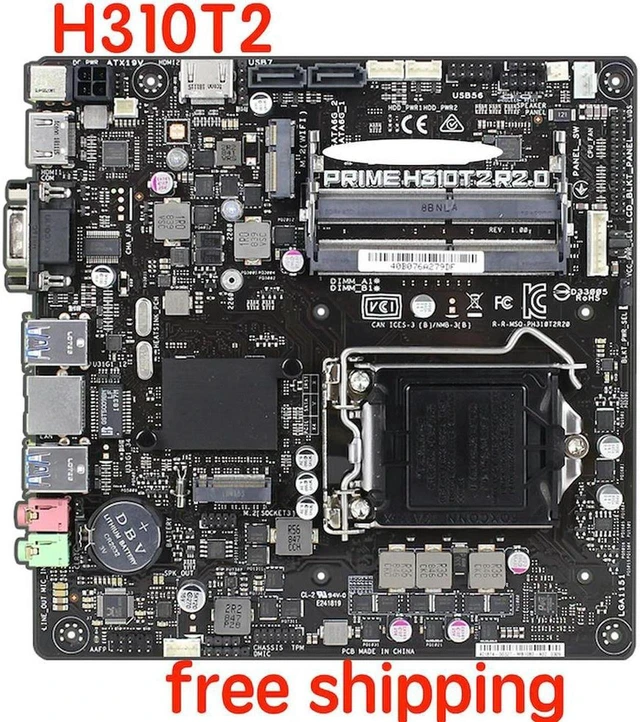 Main image of H310T2 R2.0 Mini TX Desktop Motherboard, Intel H310 Chipset LGA1151 Socket, Fully Tested Working Mainboard, Replacement System Board for MiniTX PC, Compact Mainboard for Small Form Factor Computer Har