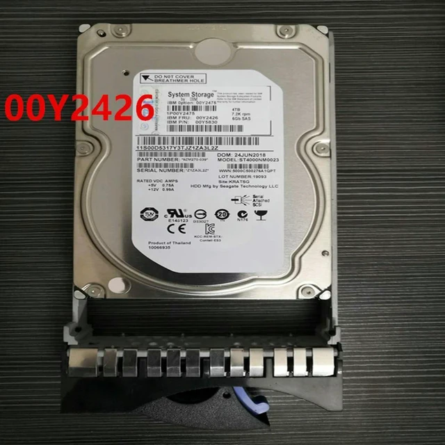 Alt view image 3 of 3 - 4TB 3.5" SAS 6Gb/s 7200RPM 64MB Cache Internal Server Hard Drive for V3700 Storage Array, Part Number 00Y2426 00Y2475 00Y5830, LFF Enterprise SAS HDD, Storage Disk for V3700 Storage Expansion & Hardwa