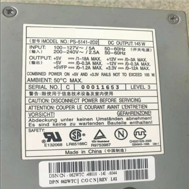 Alt view image 2 of 3 - 145W Switching Power Supply PSU for GX100 GX110 GX200 Desktop, Model PS-5141-2D2 Part Number 62WTC 062WTC, Replacement 145W Internal Power Unit, Spare PSU for GX100 GX110 GX200 Vintage Desktop Hardwar