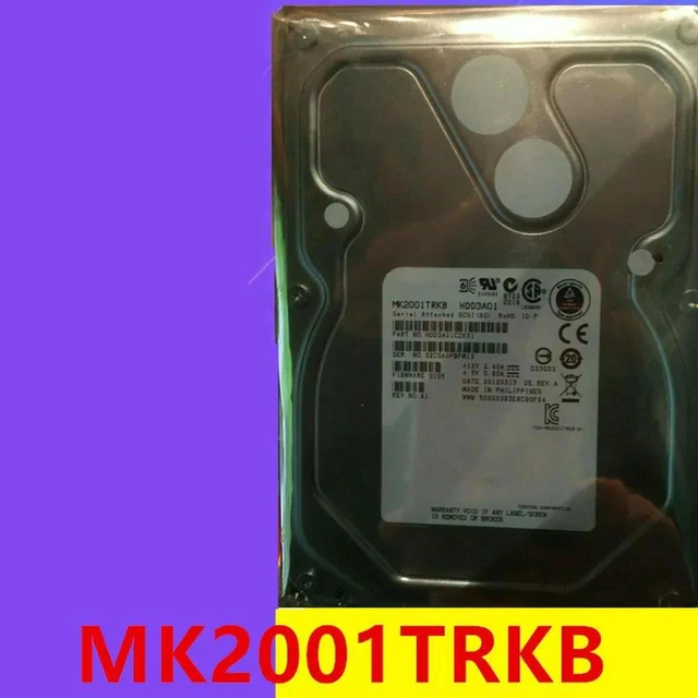 Main image of 2TB 3.5" SAS 7200RPM 64MB Cache Internal Server Hard Drive, Model MK2001TRKB HDD3A01, LFF Enterprise SAS HDD, Storage Disk for Server Storage Expansion & Legacy Server Hardware Repair Replacement