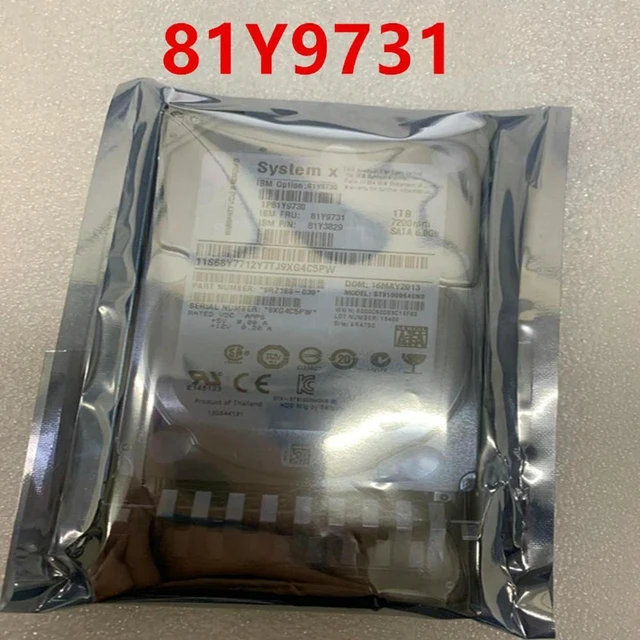 Alt view image 2 of 2 - 1TB 2.5" SATA 7200RPM 64MB Cache Internal Server Hard Drive for X3650 M2 M3 M4, Part Number 81Y9731 81Y3829 81Y9730, SFF Enterprise SATA HDD, Storage Disk for X3650 M2/M3/M4 Server Storage Upgrade & H
