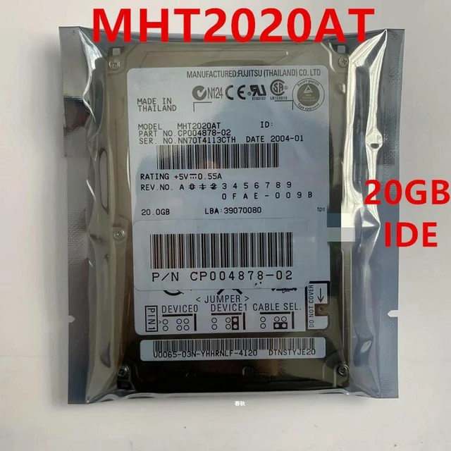 Main image of 2.5 Inch IDE Notebook Hard Drive 20GB for Fujitsu MHT2020AT, 4200RPM 2MB Cache 9.5mm Internal Laptop HDD, Fully Tested Working IDE Hard Disk Replacement for Old Notebook Repair