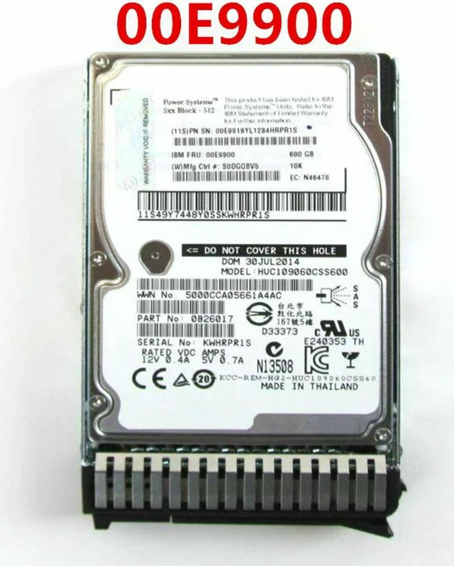 Alt view image 2 of 2 - 2.5 Inch SAS Server Hard Drive 600GB, 10000RPM 64MB Cache Internal HDD for Server, PN 00E9900 00E9919, Fully Tested Working SAS Hard Disk Replacement for Server Storage Upgrade & Repair
