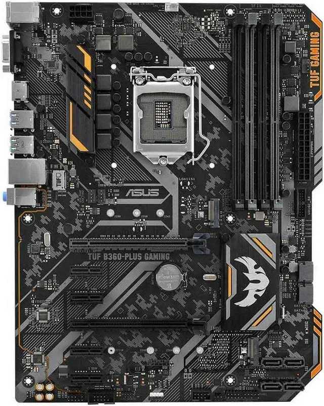 Alt view image 4 of 4 - TUF B360 PLUS Gaming ATX Motherboard LGA1151 Socket, B360 Chipset, 4 DDR4 Slots Max 64GB RAM, HDMI DVI SATA3 M.2 Interface, Fully Tested Working Mainboard for 8th/9th Gen Intel CPU PC Build & Repair