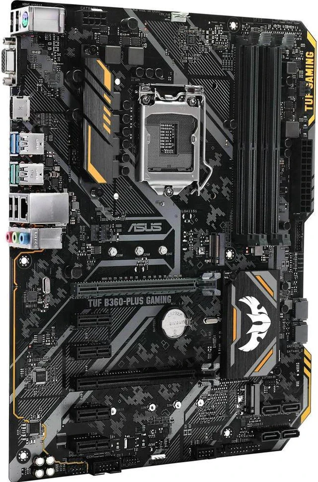 Alt view image 2 of 4 - TUF B360 PLUS Gaming ATX Motherboard LGA1151 Socket, B360 Chipset, 4 DDR4 Slots Max 64GB RAM, HDMI DVI SATA3 M.2 Interface, Fully Tested Working Mainboard for 8th/9th Gen Intel CPU PC Build & Repair