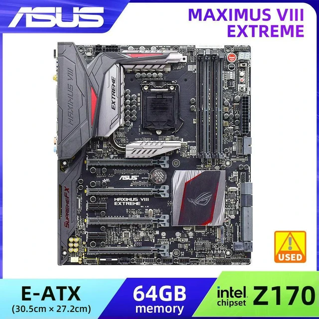 Alt view image 3 of 4 - ROG MAXIMUS VIII EXTREME E-ATX Z170 Gaming Motherboard LGA1151 Socket, DDR4 Mainboard, Compatible with Core i5 6400 6500 6600 7400 7500T 7600T CPU, Fully Tested Working System Board for PC Build & Rep